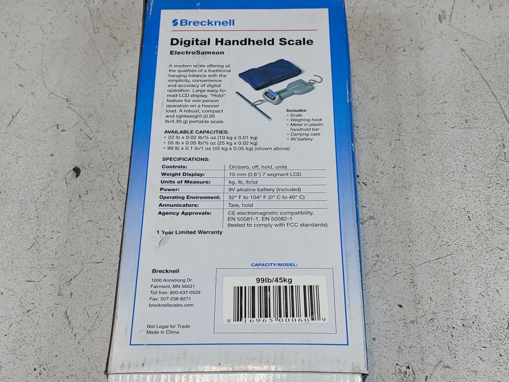 Brecknell Electro Samson  Digital Handheld Scale w/ Case 99LB (45 KG) 