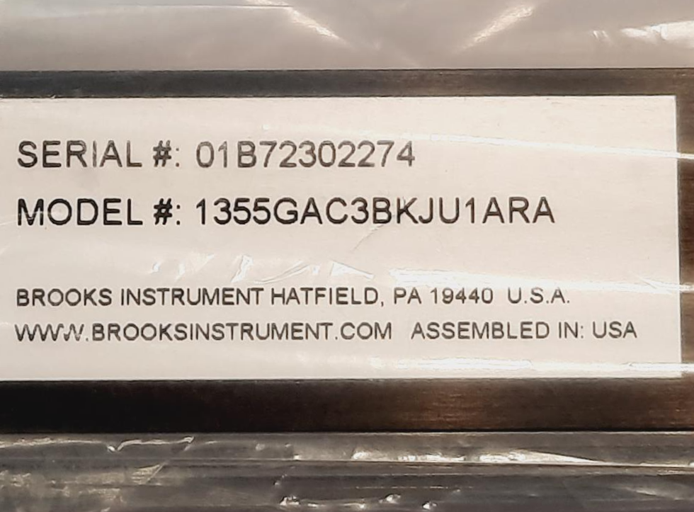 Brooks Instruments SHO-RATE Flow Meter Model: 1355GAC3BKJU1ARA