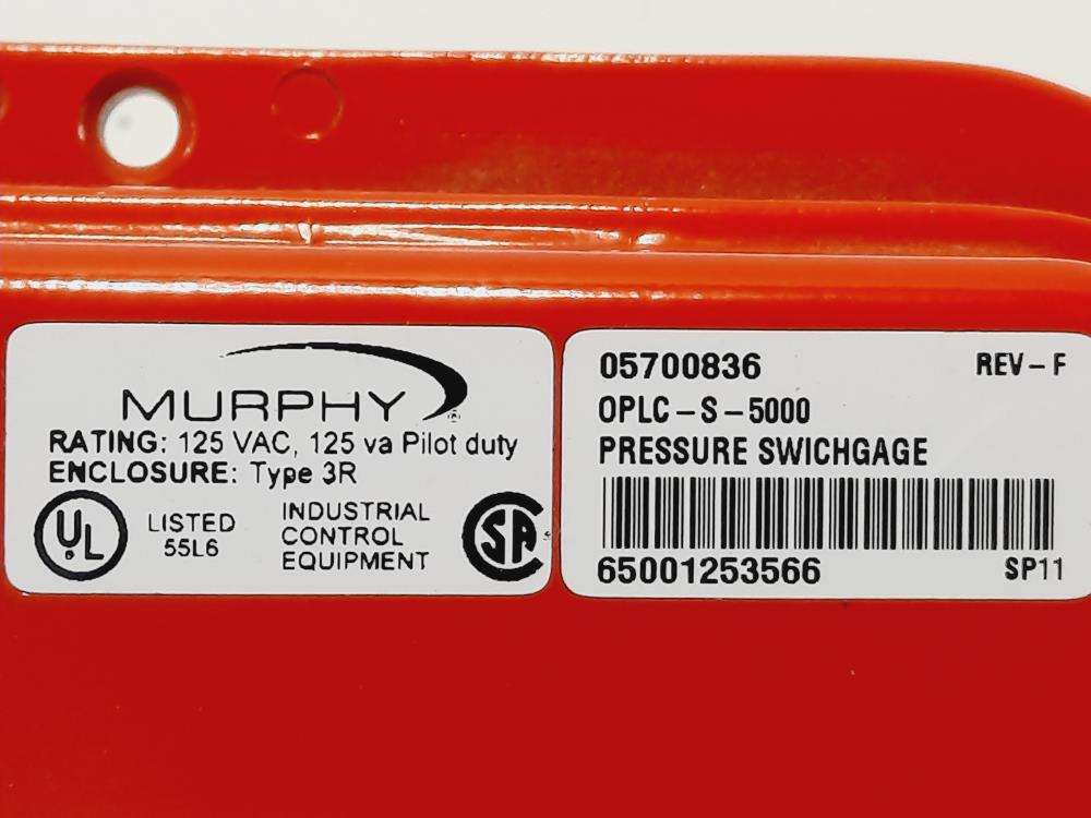 Murphy OPLC-S-5000 4.5" Pressure Swichgage (05700836)