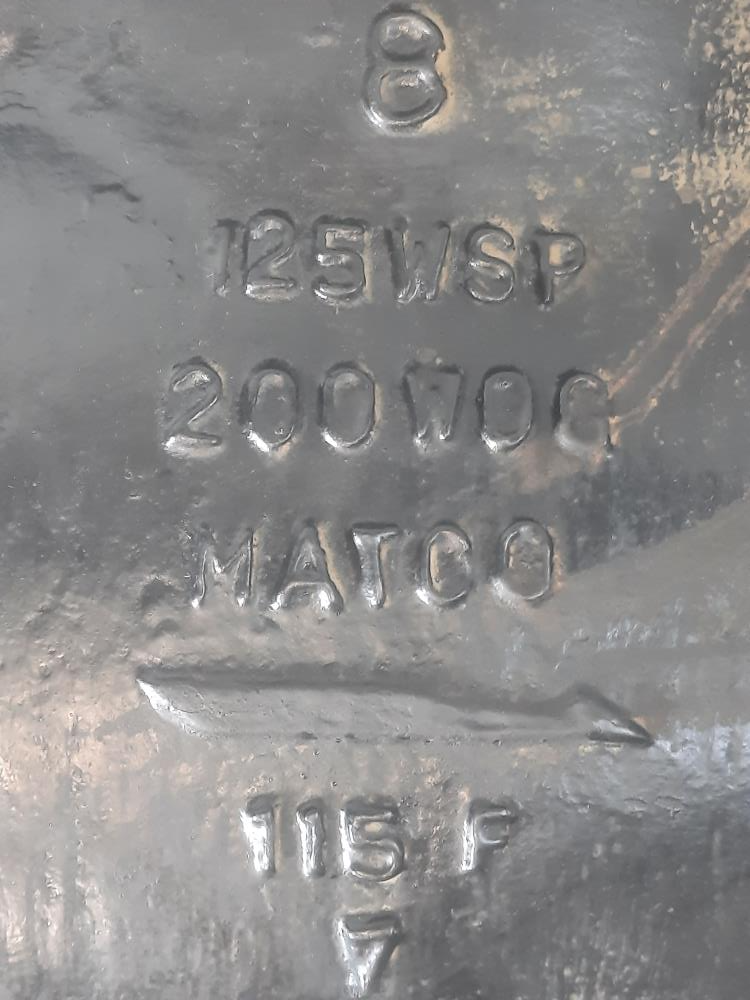 Matco 115F 8" 125 WSP Check Valve 
