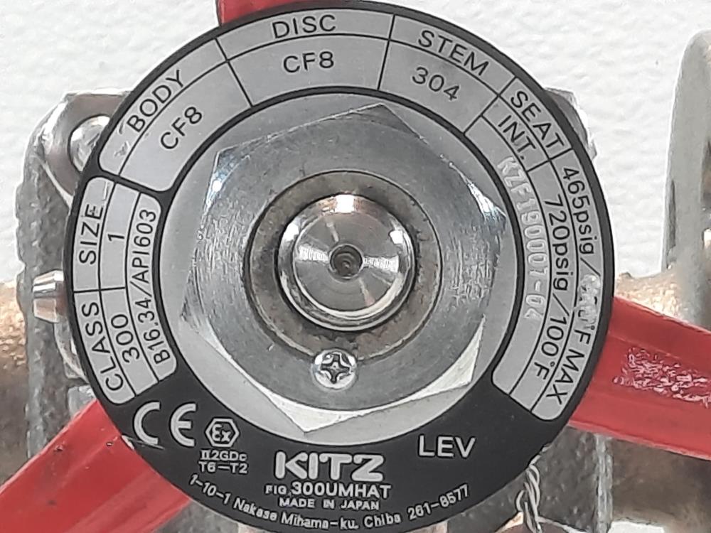 Kitz 1" 300# CF8 Gate Valve KZF190007-04