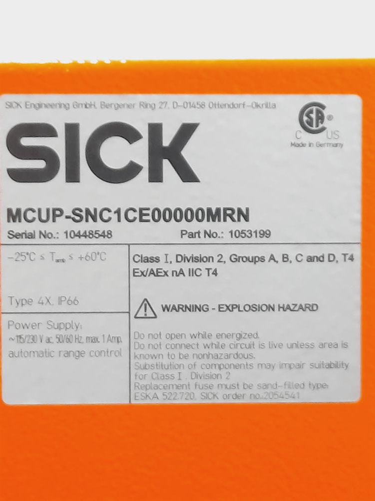 SICK MCUP Control Unit - Part #:1053199
