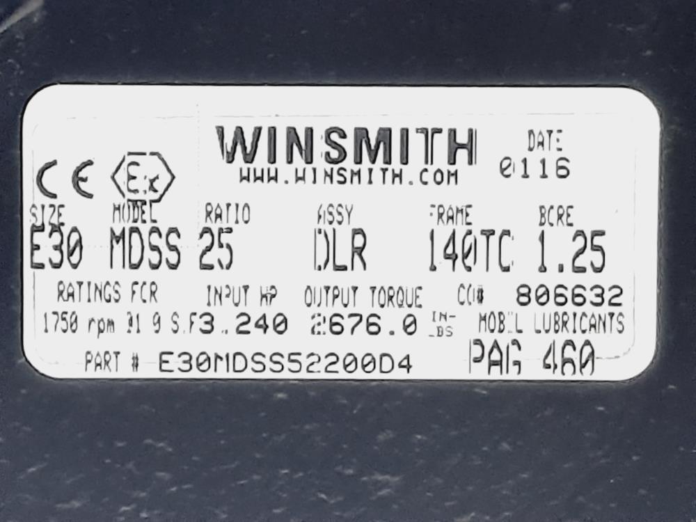 Winsmith SE Encore Speed Reducer E30MDSS52200D4