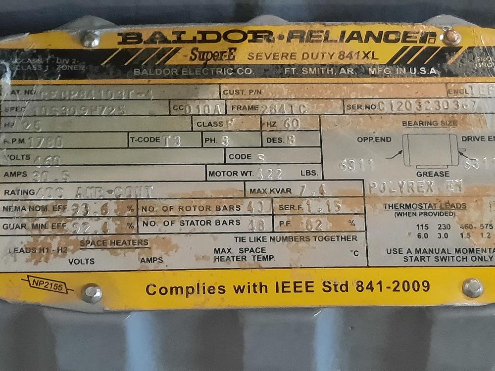 Oilgear PVWH-25-LDFY-HPNNTH-CP-H25 Hydraulic Oil Pump w/ 25 HP motor