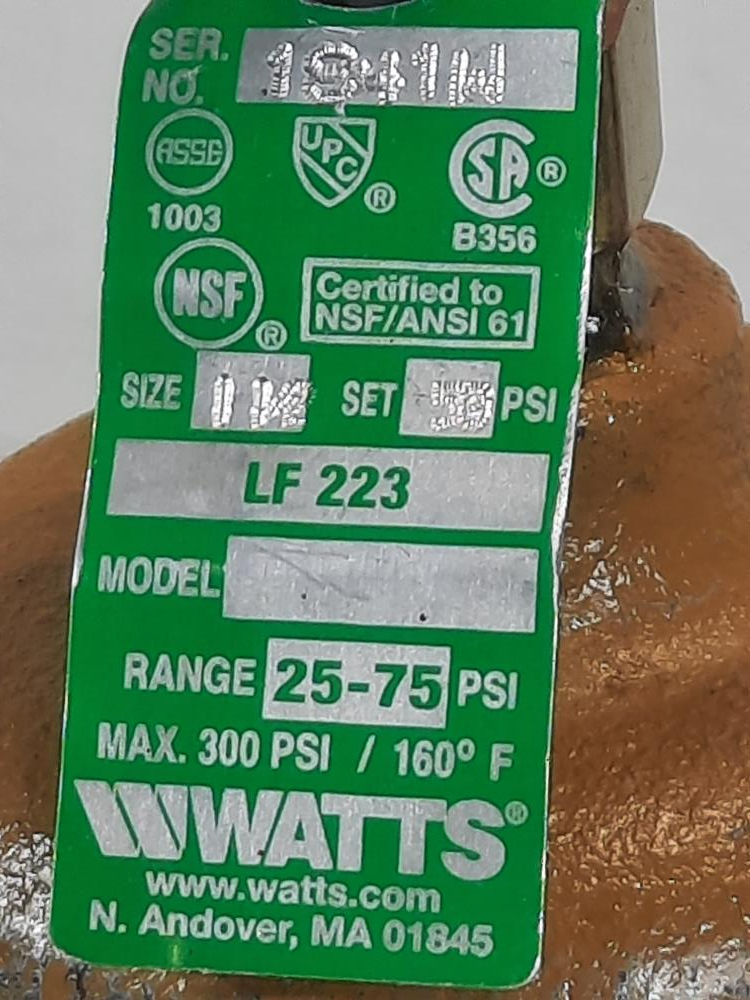 Watts  LF223  1-1/2" Lead-Free Water Pressure Reducing Valve