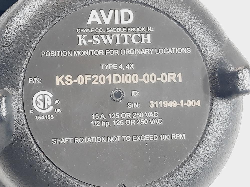 Avid Westlock Controls K-Switch Limit Switch KS-0F201DI00-00-0R1 