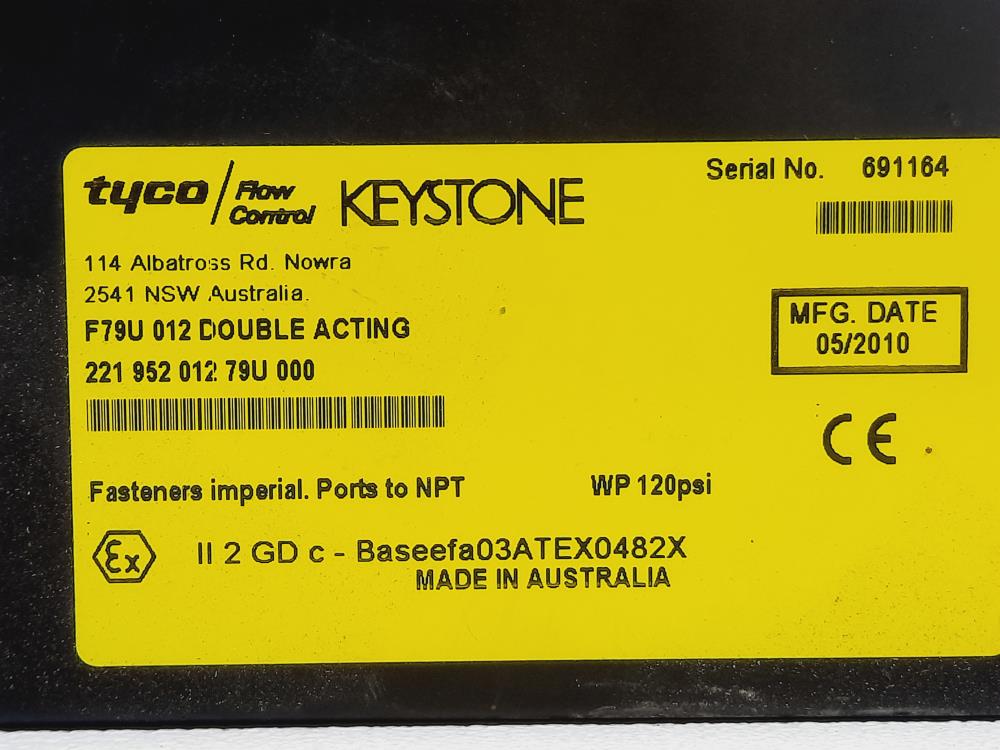 Keystone F79U 012 Double Acting Actuator