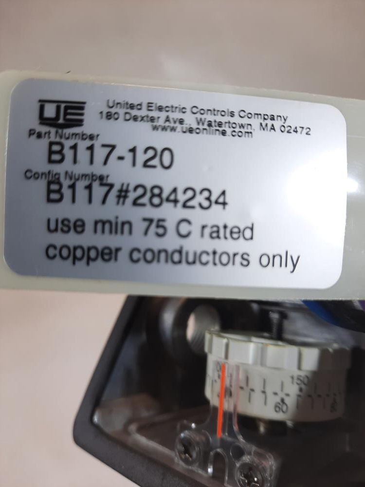 United Electric 117 Series Temperature Switch E117-5BS