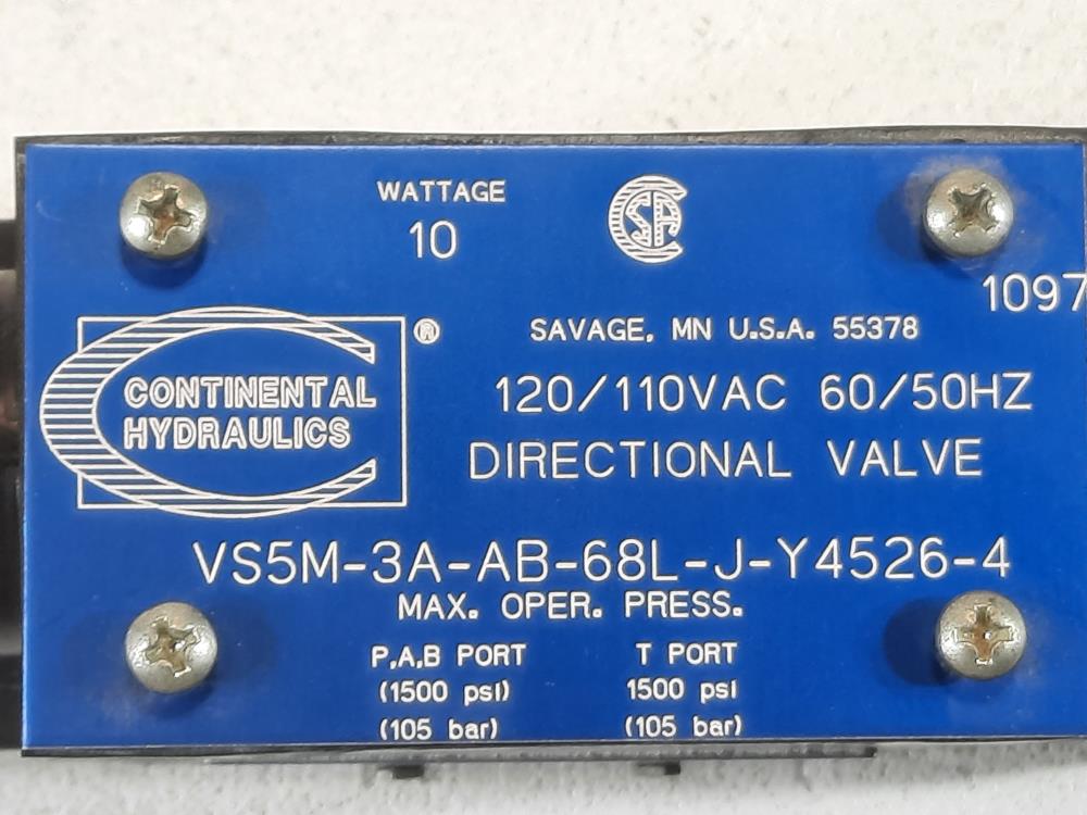 Continental hydraulics VS5M-3A-AB-68L-J-Y4526-4 Directional Valve