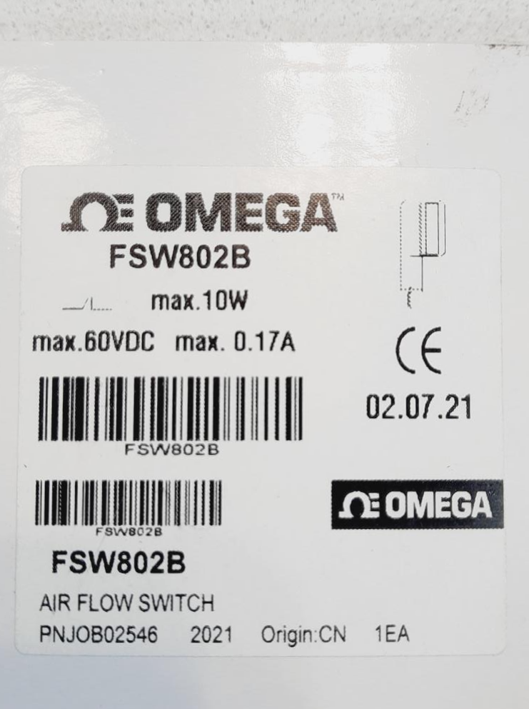 Lot of (5) Omega Air Flow Monitor FSW802B