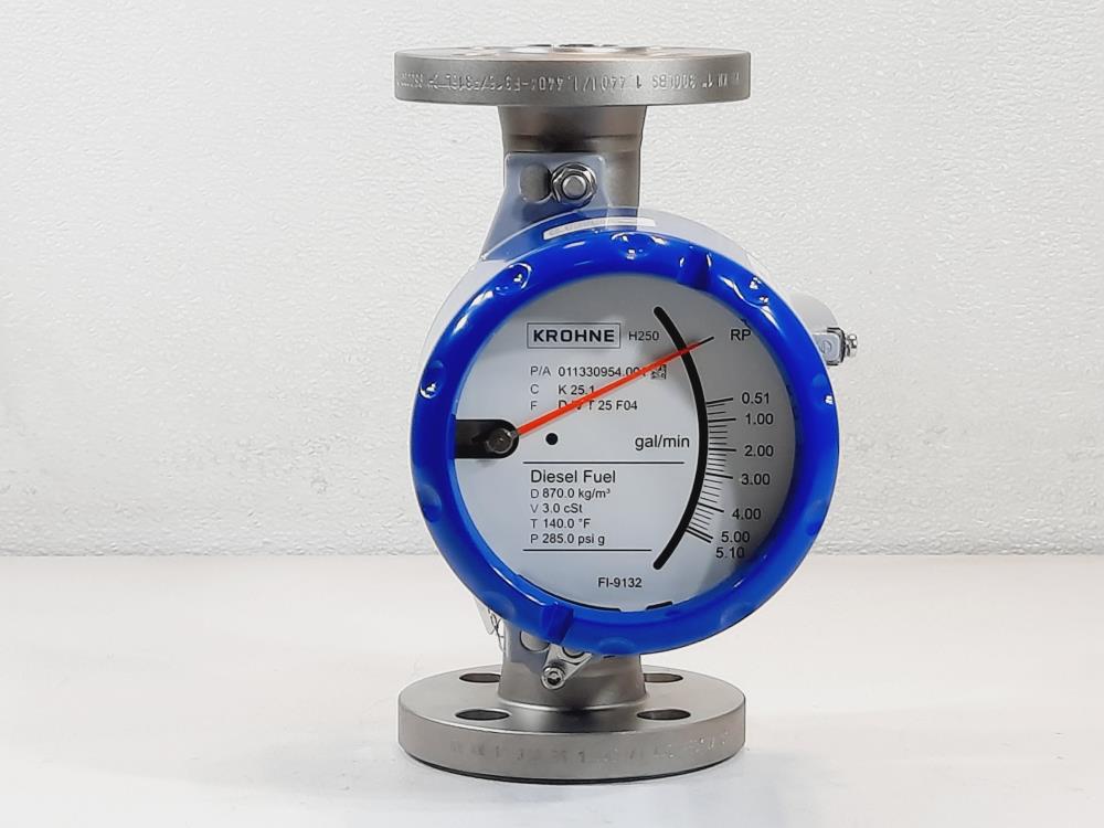 Krohne 1" 300# Stainless Steel Variable Area Flowmeter H250U/RR/M40