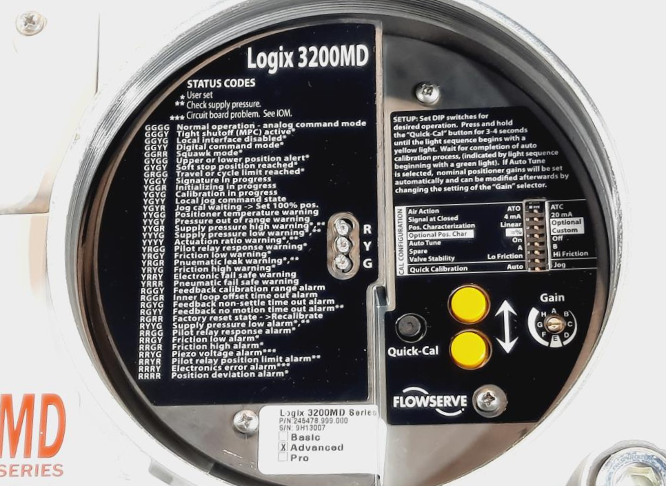 Flowserve Logix 3200MD Digital Positioner 3210MD-10-D6-E-04-40-0G-00