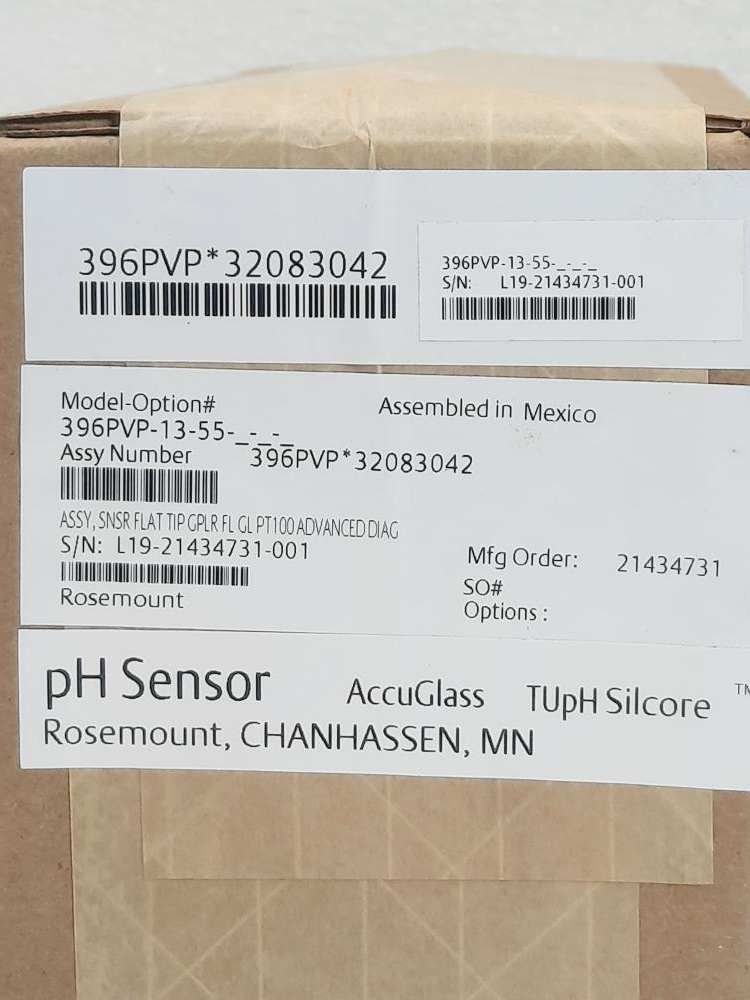 Rosemount Emerson pH Sensor AccuGlass TUpH Silcore 396PVP-13-55
