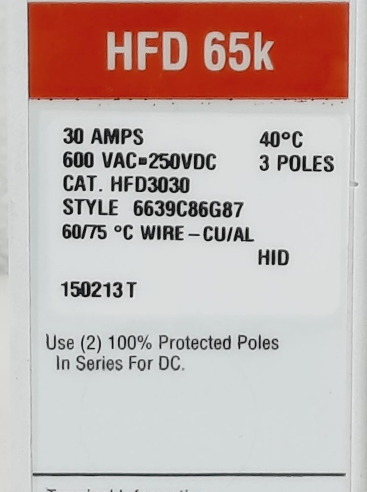 Eaton Industrial Molded Case Circuit Breaker HFD3030