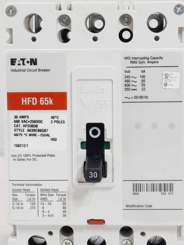 Eaton Industrial Molded Case Circuit Breaker HFD3030