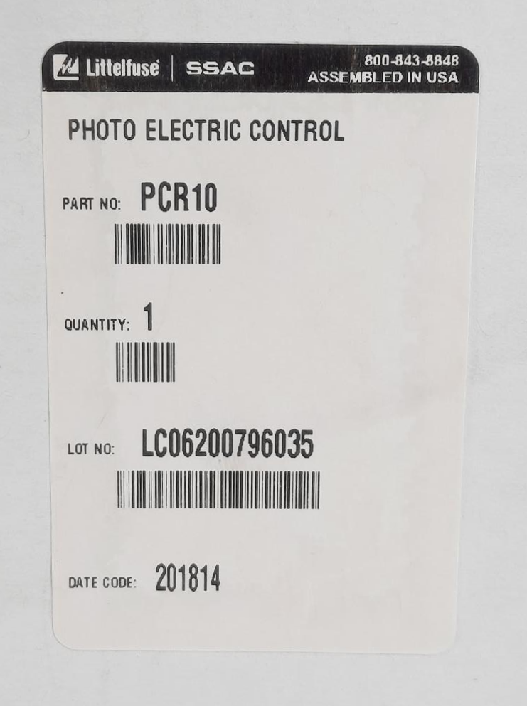 Littelfuse SSAC Photo Control Part#: PCR10