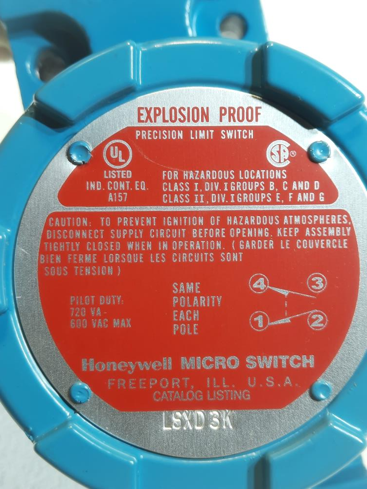 Honeywell LSXD3K Explosion-Proof Limit Switch                  
