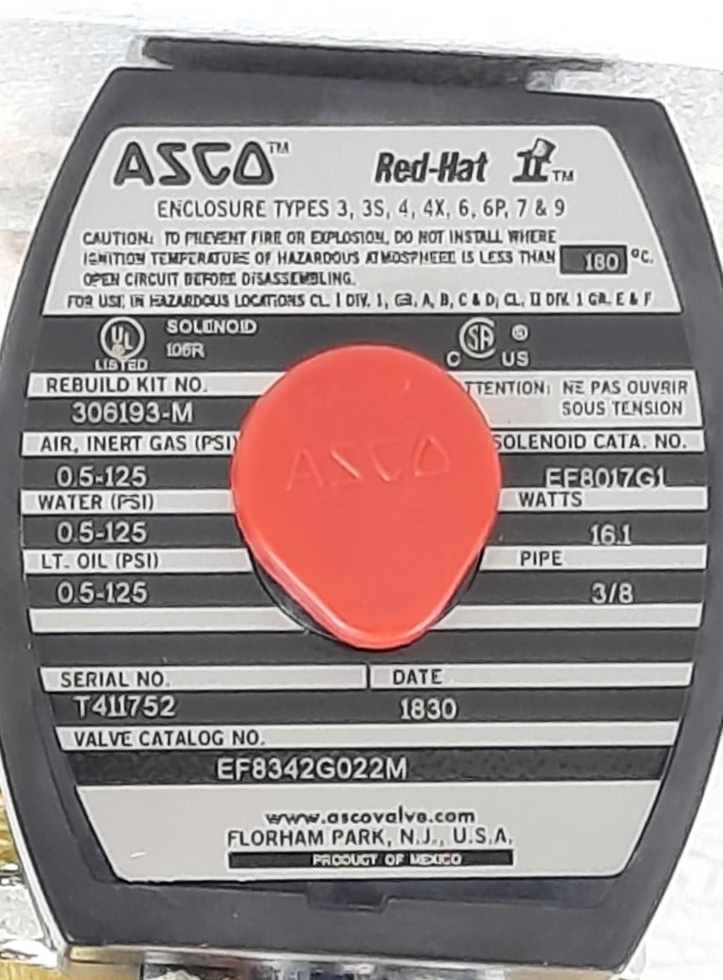 ASCO EF8342G022M / EF8017G1 3/8" NPT 4-Way Solenoid Valve