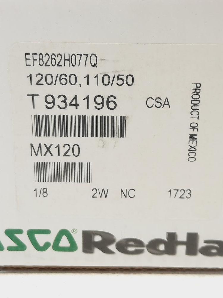 Asco Red Hat 2-Way Solenoid Valve EF8262H077Q / EF8003H9