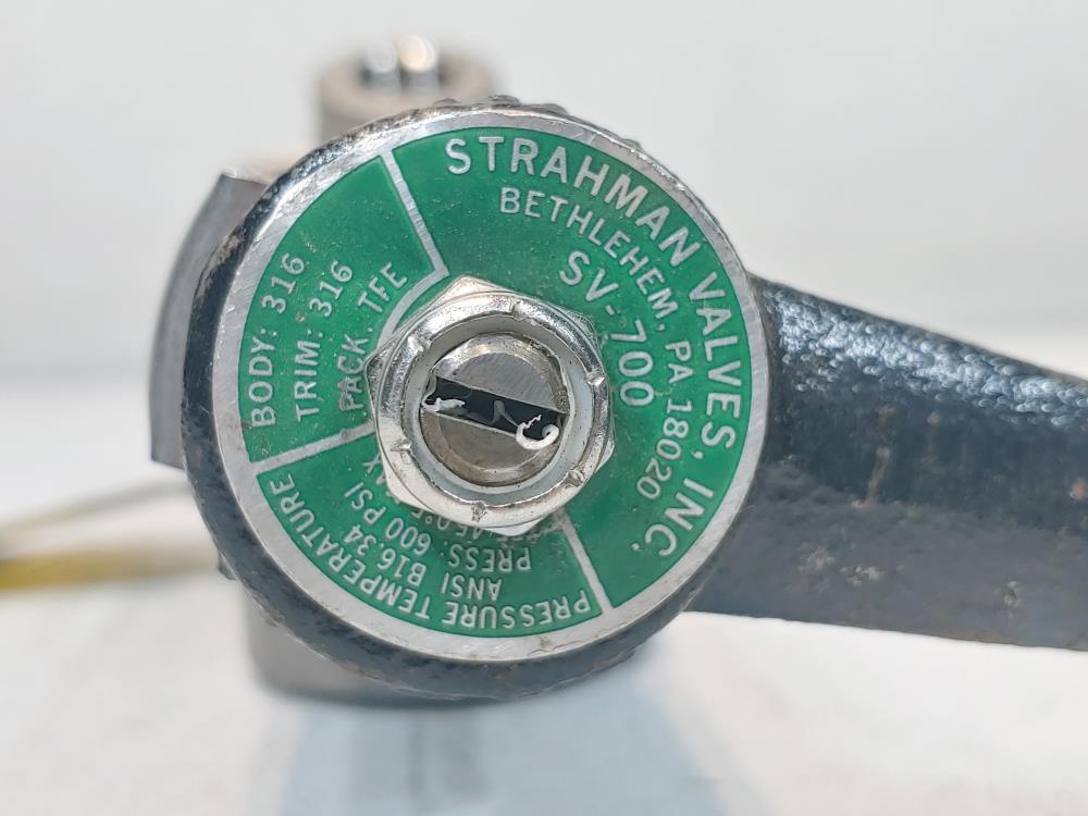 Strahman 1/2" F x 3/4" M Stainless Steel CF8M Sampling Valve SV-700 (Y-547-0)