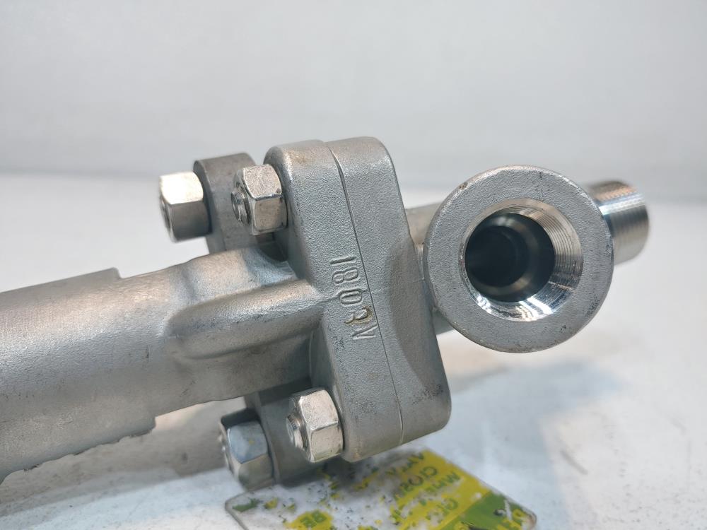 Strahman 1/2" F x 3/4" M Stainless Steel CF8M Sampling Valve SV-700 (Y-547-0) NH