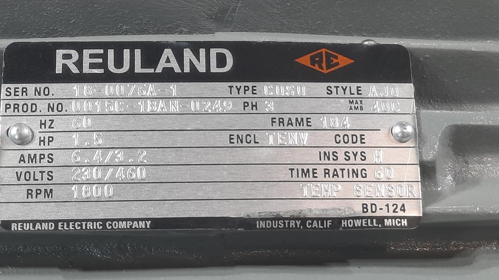 Reuland Electrical Motor Style AJO Product#: 0015C-1BAN-0249