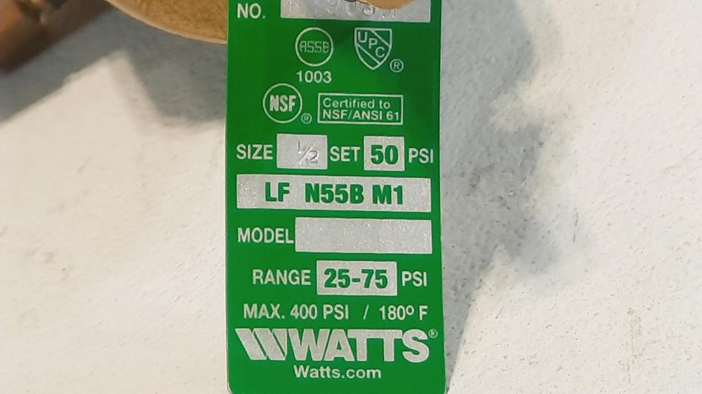 Watts Water Pressure Reducing Valve LF N55B M1