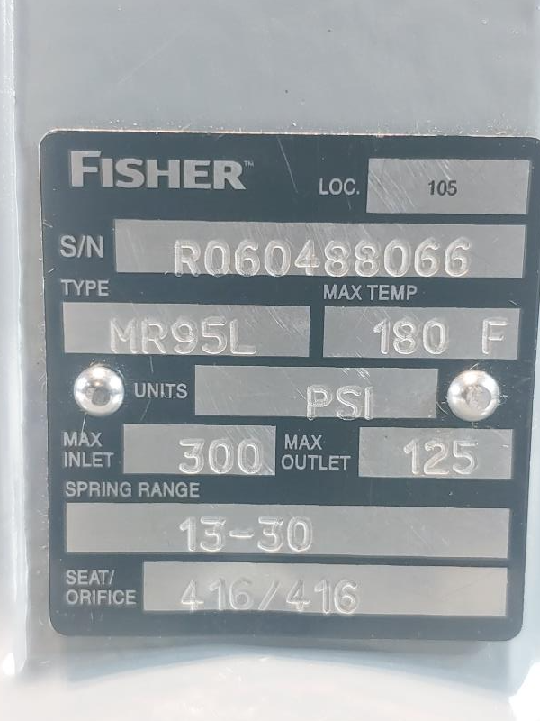 Fisher 1" WCC MR95L Pressure Regulator