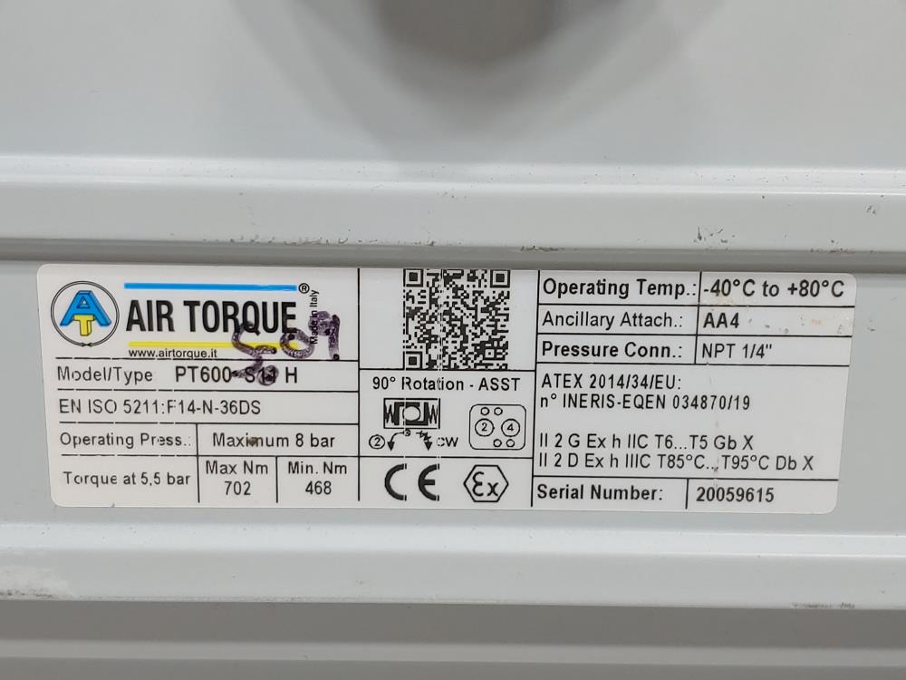 Air Torque Pneumatic Actuator PT600-S09 H