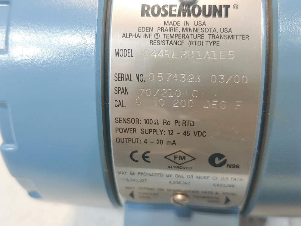 Rosemount Emerson 444RL2U1A1E5 Temperature Transmitter 