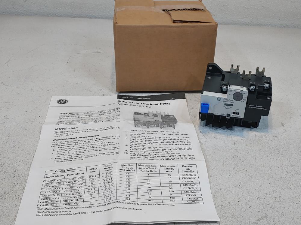 General Electric Solid State Overload Relay CR324CXGS