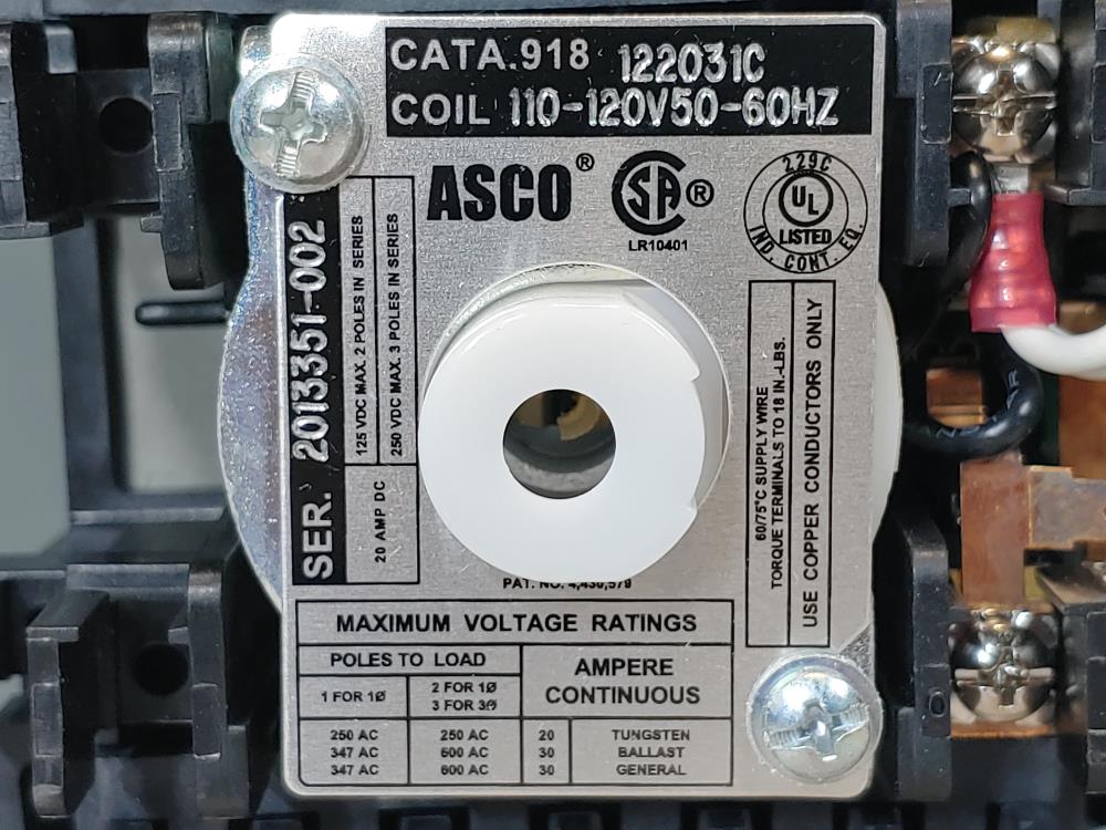 ASCO Lighting Contactor 000918120020310C w/Enclosure