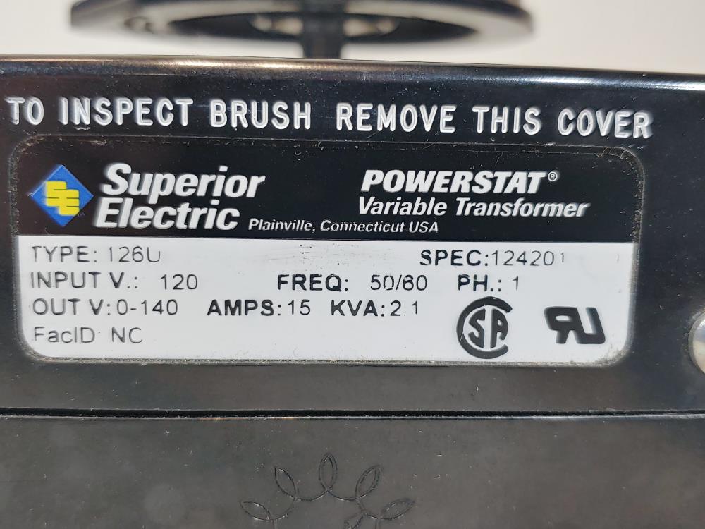 Superior Electric Powerstat Variable Transformer Type 126U