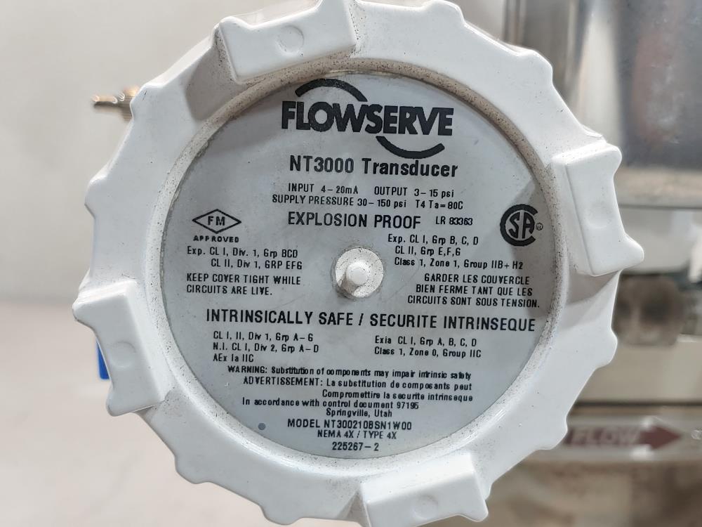 Flowserve Valtek Actuated 1" 150# CF8M MK Control Valve w/ NT3000 Transducer