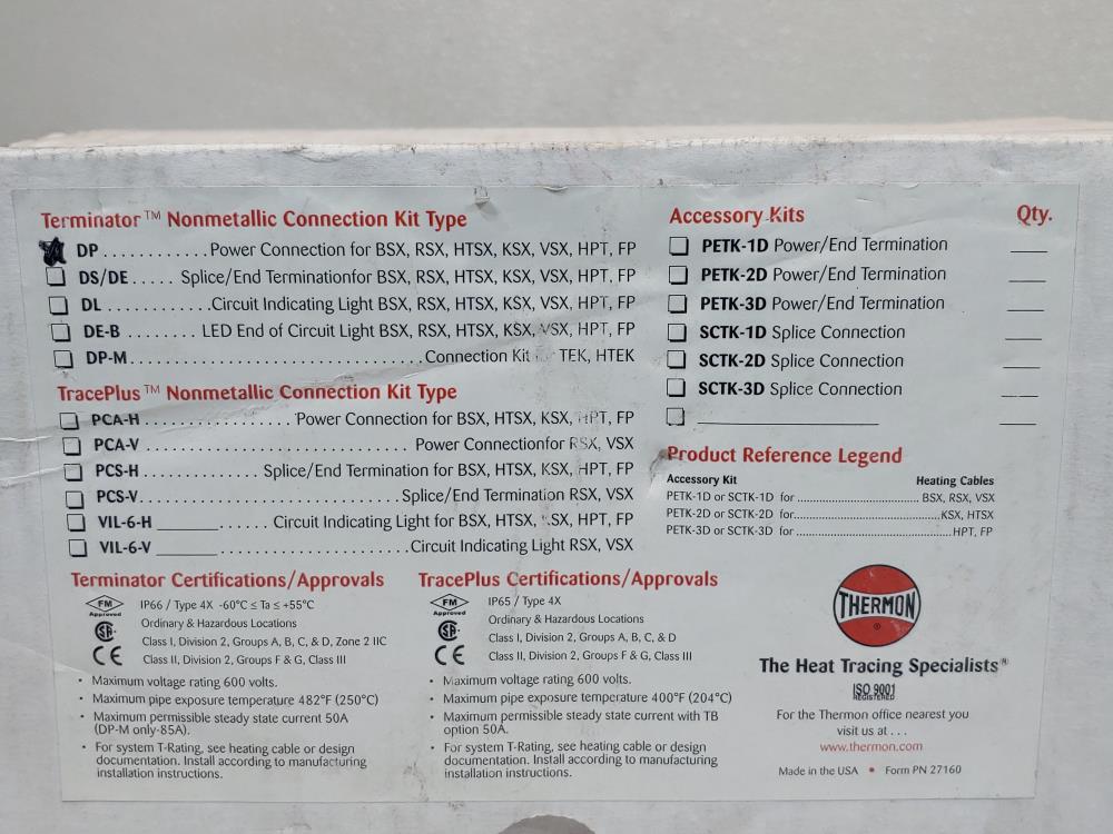 THERMON DP Terminator Nonmetallic Power Connection DP Kit