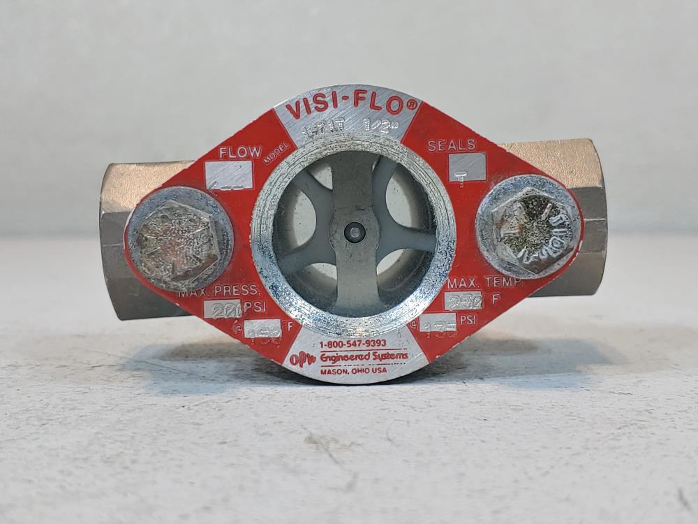 OPW Visi-Flo 1/2" NPT Sight Flow Indicator, #1471T w/ Bi-Directional Flapper