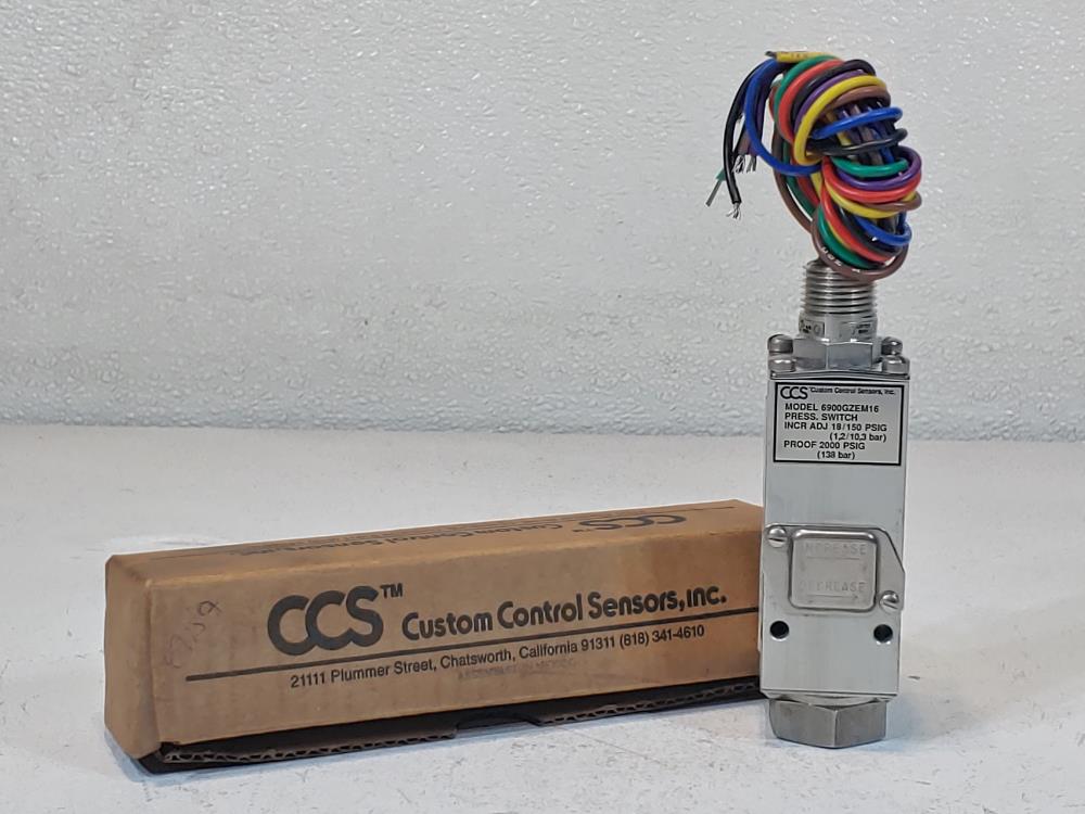 Custom Control Sensors 6900GZEM16 Pressure Switch 