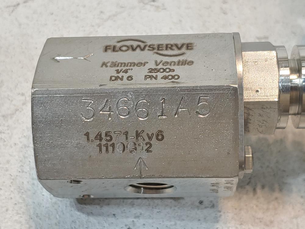 Flowserve Kammer 1/2" Control Valve Model# 0800P1 w/ NT3000 Transducer