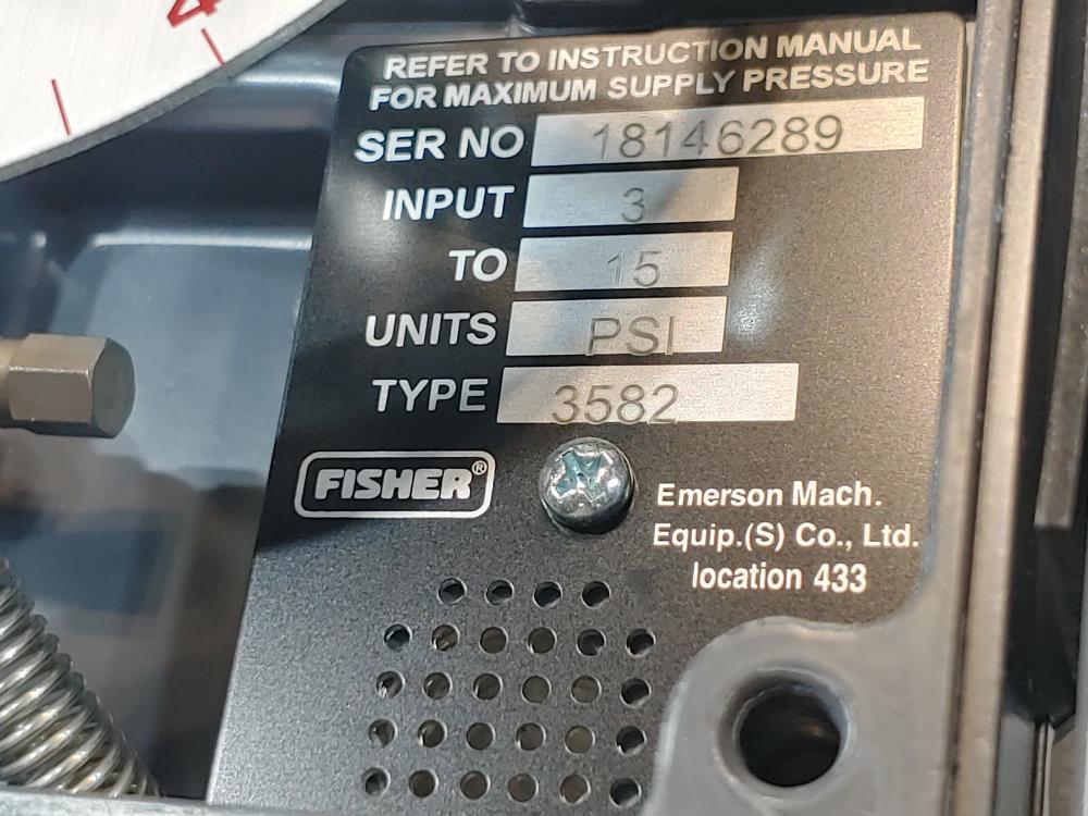 Fisher Pneumatic SingleActing Valve Positioner Type 3582