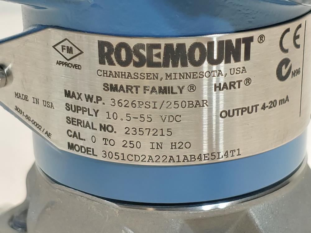 Rosemount Pressure Transmitter 3051CD2A22A1AB4E5L4T1