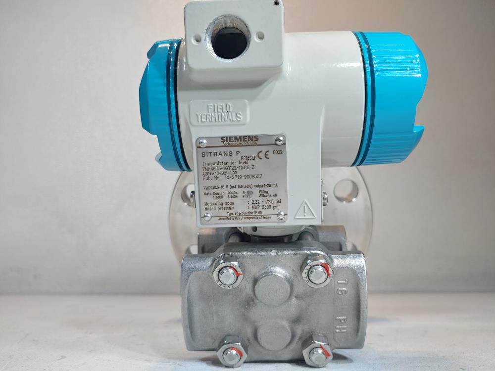 Siemens Sitrans P Differential Pressure Transmitter 7MF4633-1GY22-1NC6-Z 