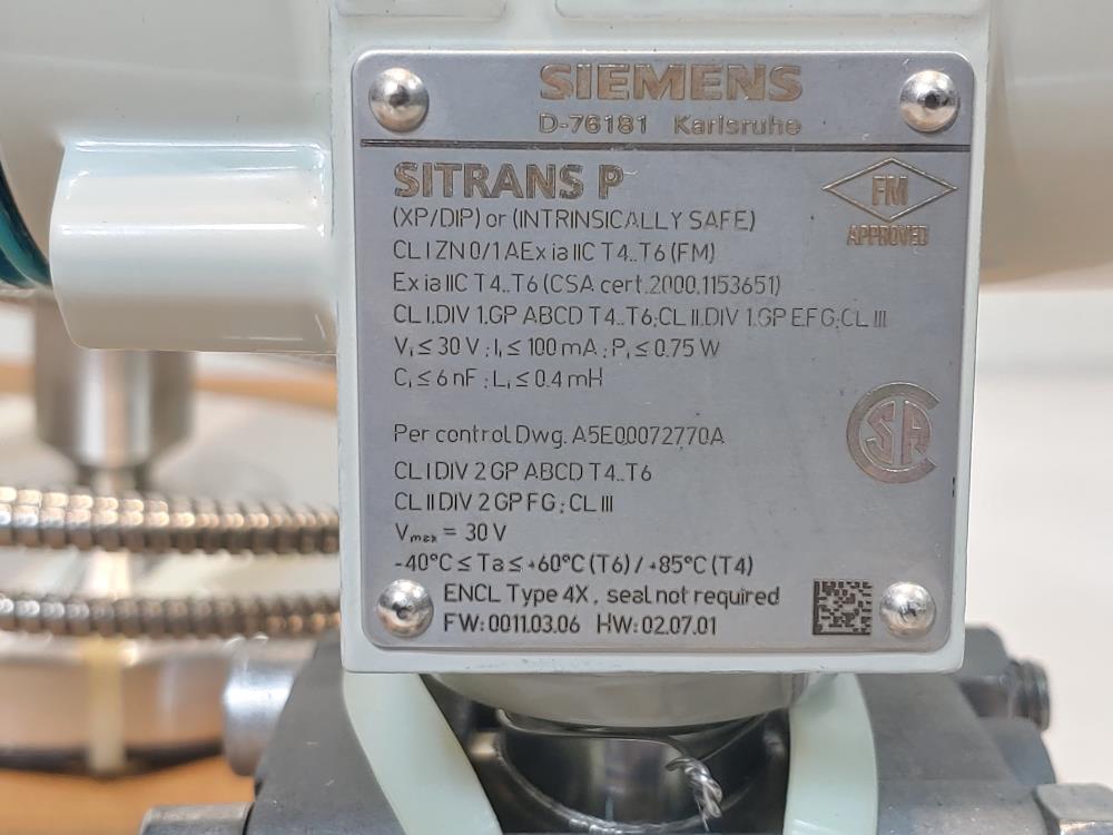 Siemens Sitrans P Transmitter for Absolute Pressure 7MF4333-1GY22-1NC6-Z