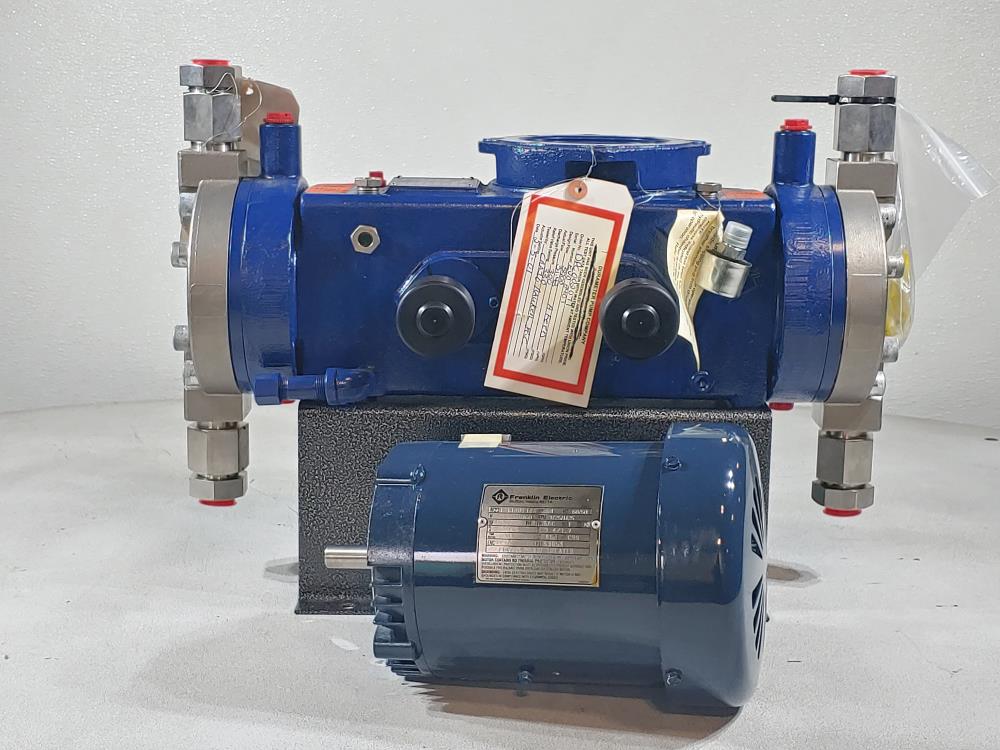 Milton Roy Durameter EV1 Duplex Metering Pump #E2-16115-68A91 w/ 3/4 HP Motor