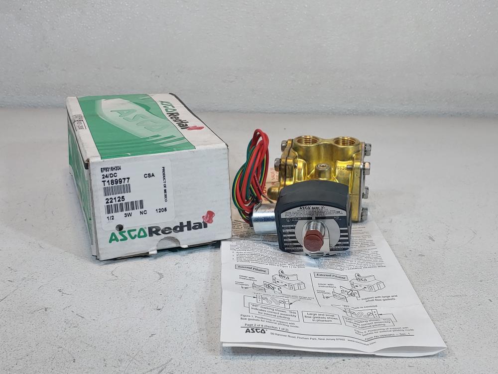 ASCO Red Hat 3-Way Solenoid Valve EF8003H304/EF8316H304