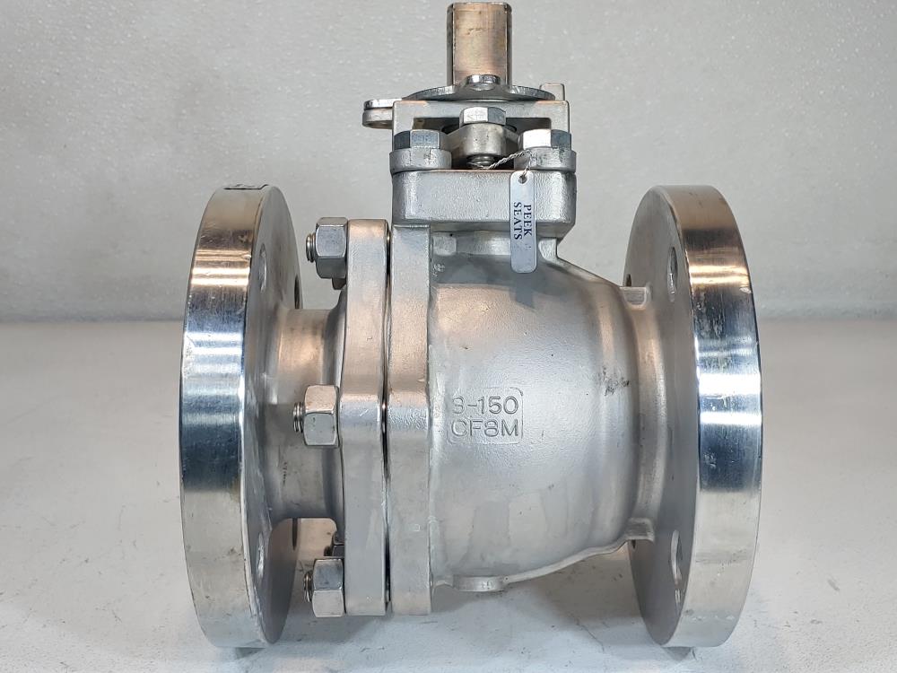 FLOW-TEK 3" 150# RF FP 2-Pc.Ball Valve CF8M  (No Handle)