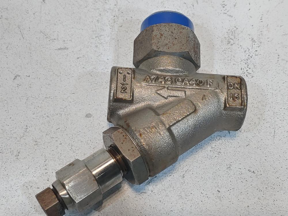 Spirax Sarco 1/2" NPT Thermodynamic Steam Trap TD42L w/ Blowdown Valve A743 