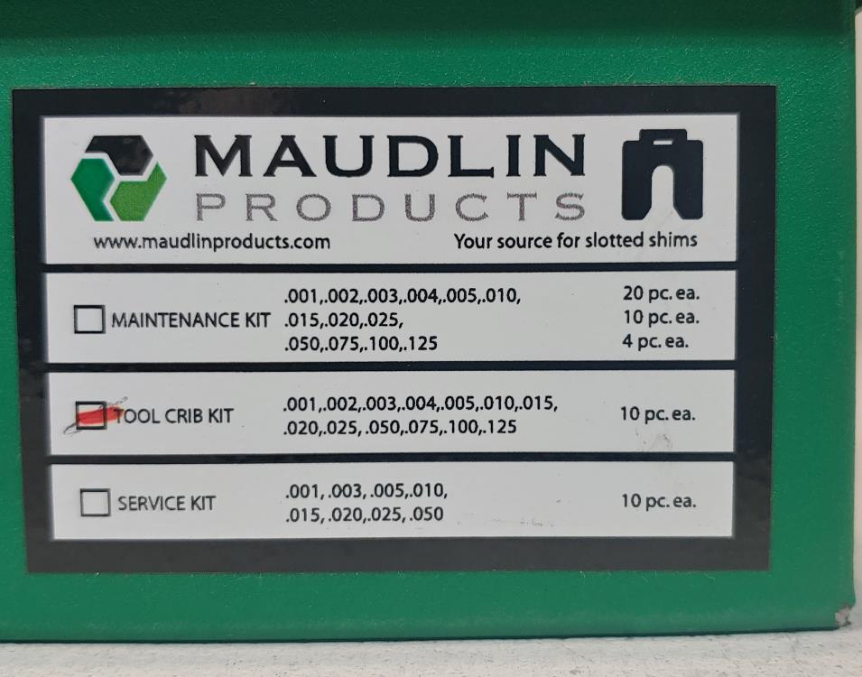 Maudlin Slotted Shim Assortment Kit "A" Bolt Size 1/2"