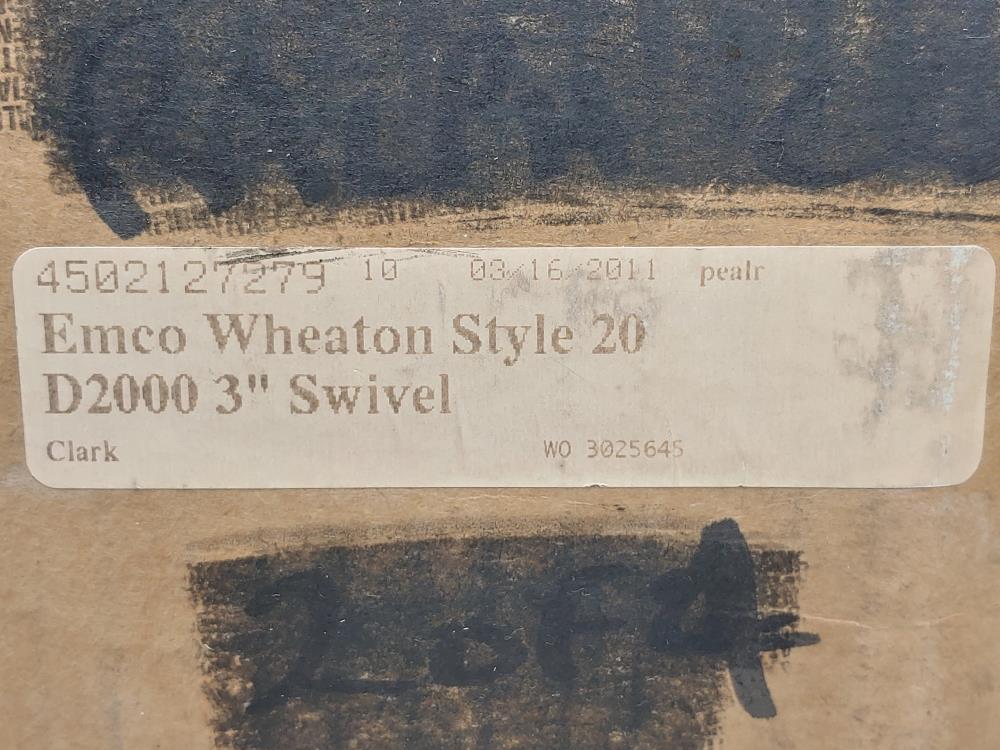 Emco Wheaton D2000 3" Style 20 Carbon Steel Swivel Joint w/ BW Connections 