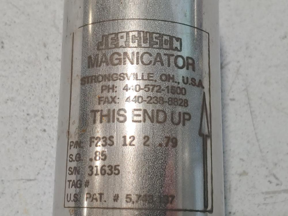 Jerguson Magnicator Magnetic Level Float F23S 12 2.79 Stainless Steel