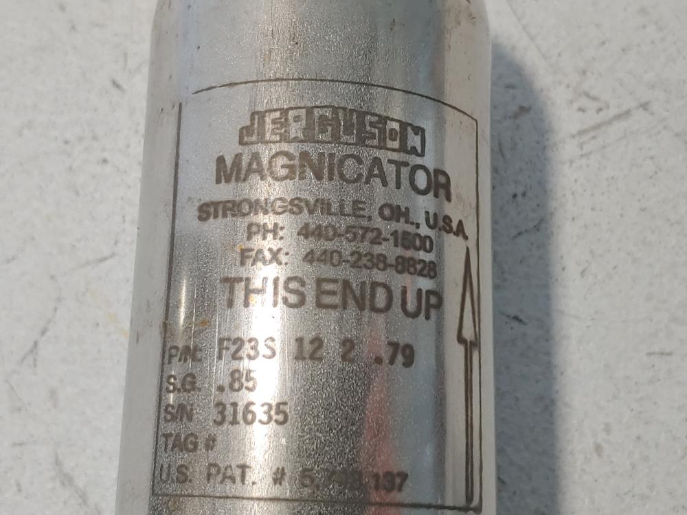 Jerguson Magnicator Magnetic Level Float F23S 12 2.79 Stainless Steel